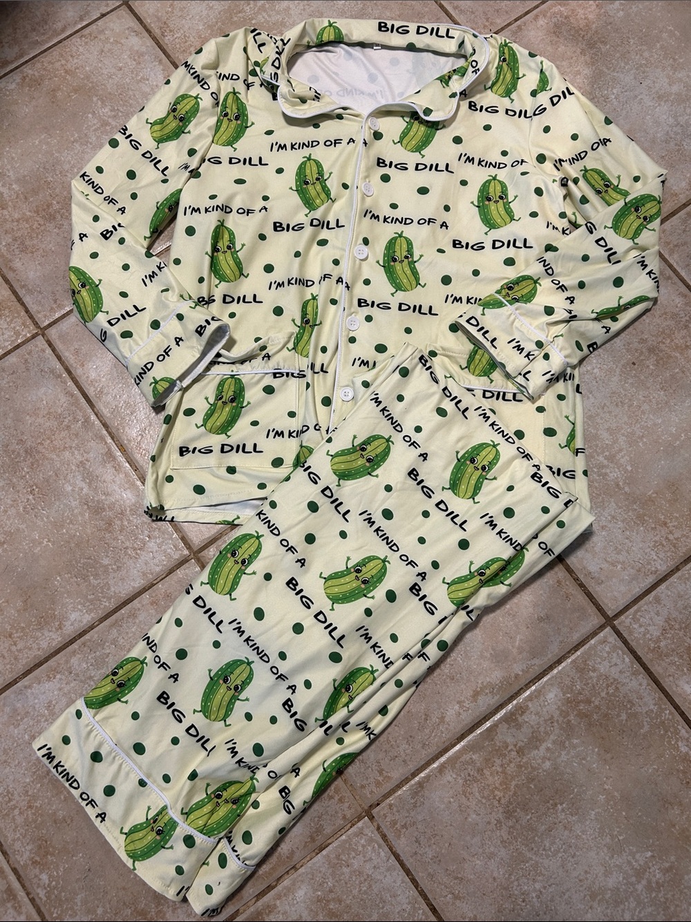 Kind of a Big Dill Pickle Pajama Set Women's size M